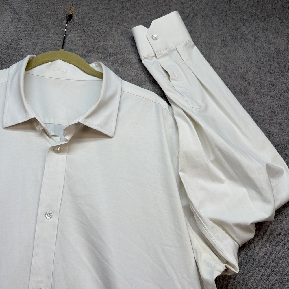 Paul‎ Simon Shirt White Button Up Long Sleeve Stretch Comfort Office Wear XXL
